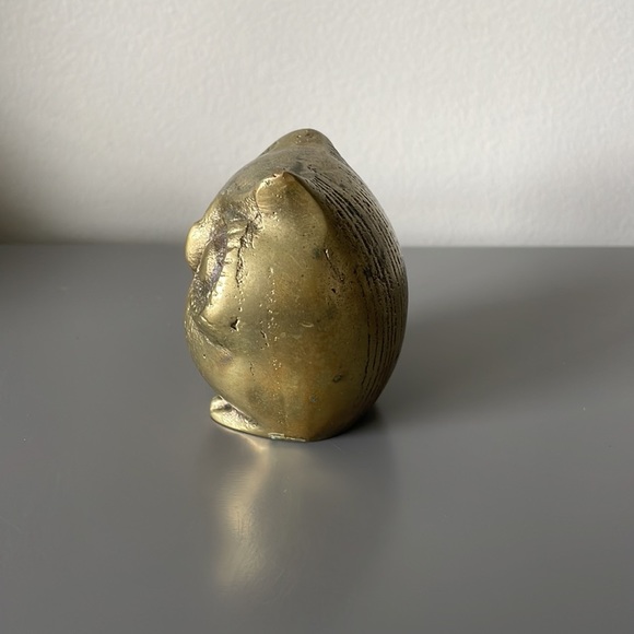 Vintage Small Brass Owl Shelf Decor Paper Weight - Picture 6 of 9